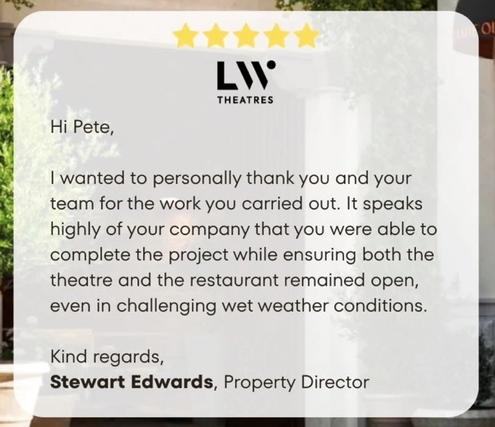 Sewer repair @ Drury Lane Theatre